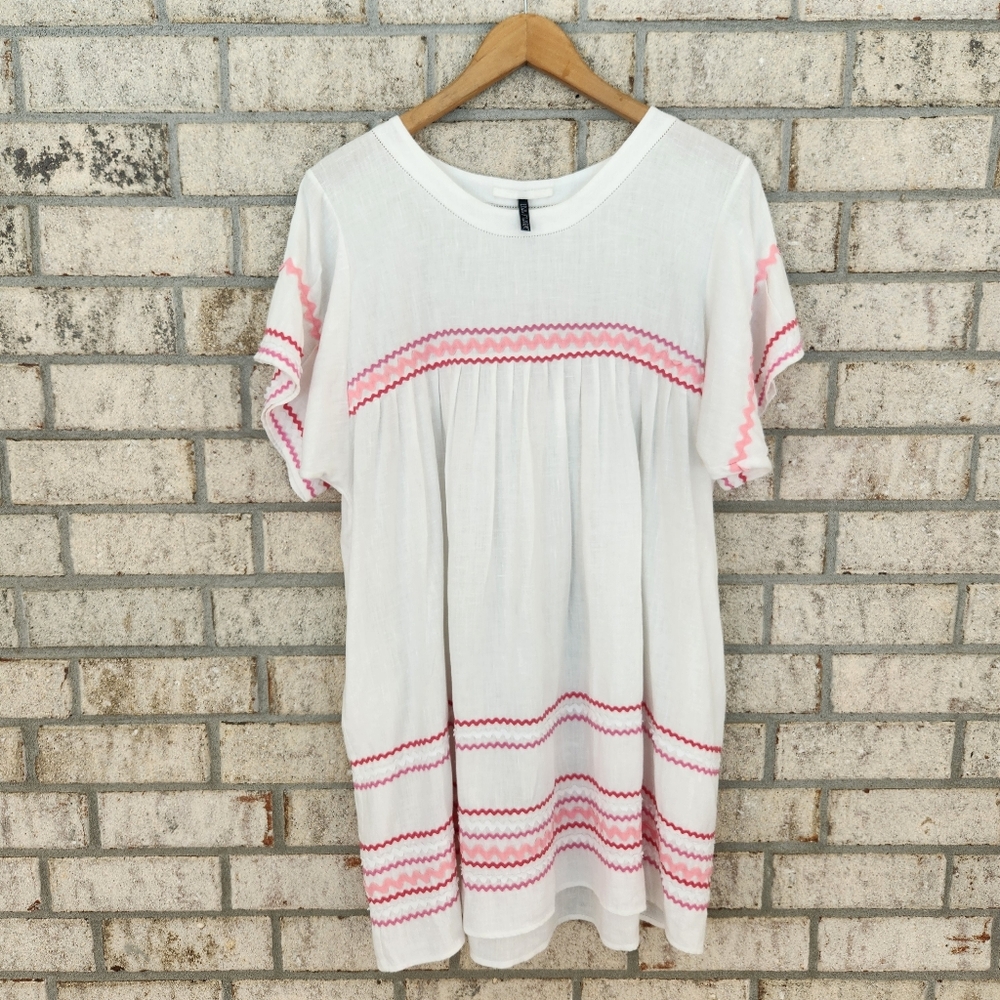 Lisa Marie Fernandez Linen Ric Rac Mini Dress - Picture 2 of 8